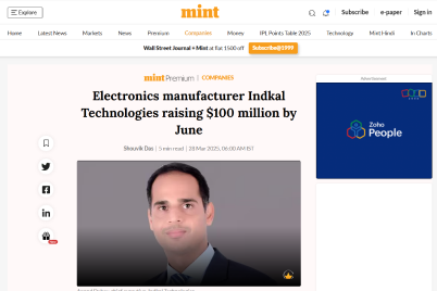 Electronics manufacturer Indkal Technologies raising $100 million by June | Company Business News