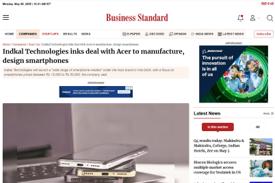 Indkal Technologies inks deal with Acer to manufacture, design smartphones