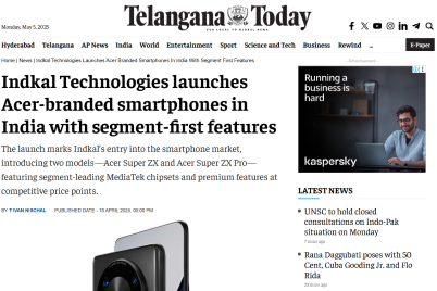 Indkal Technologies launches Acer-branded smartphones in India with segment-first features